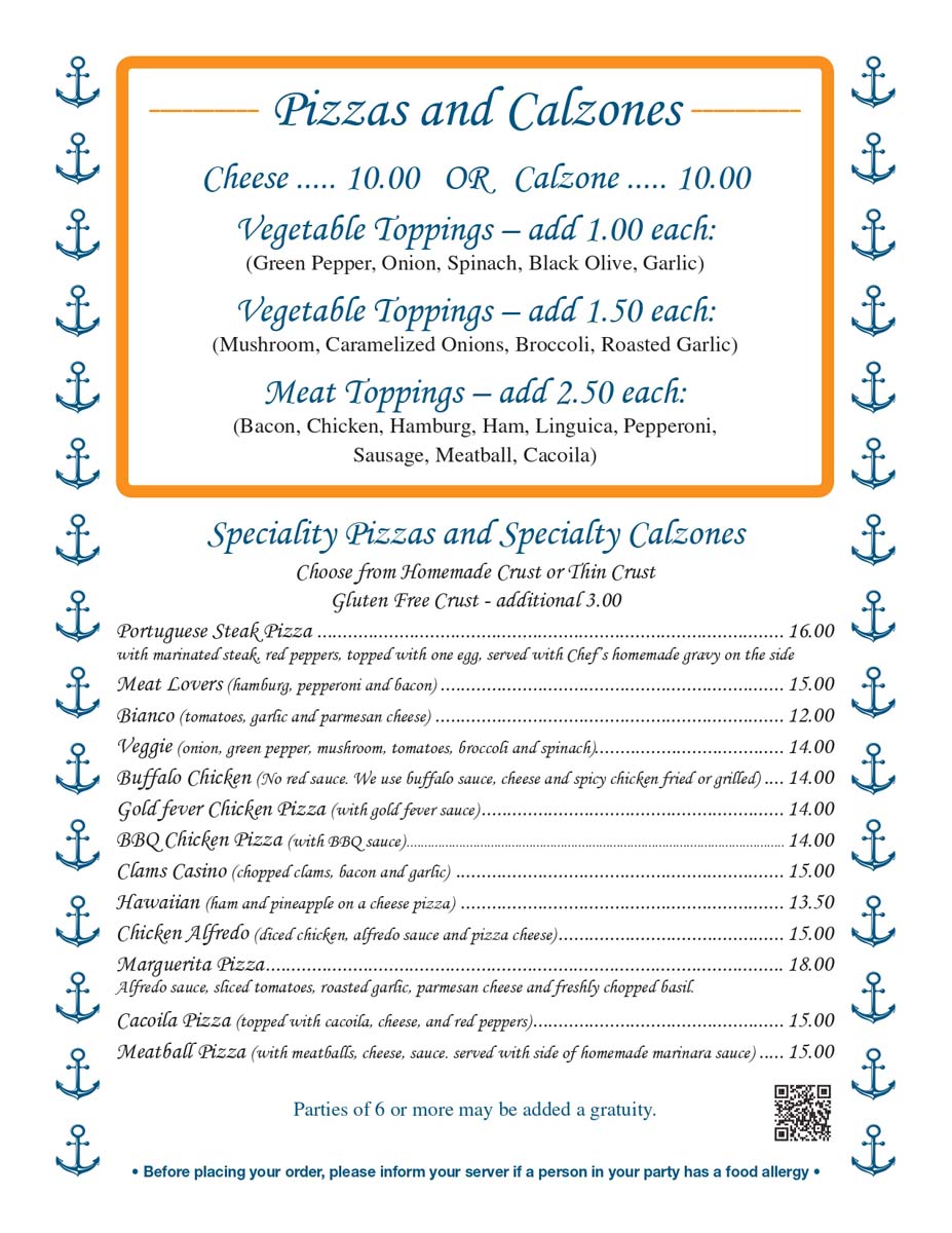 Menu | Blue Point Restaurant